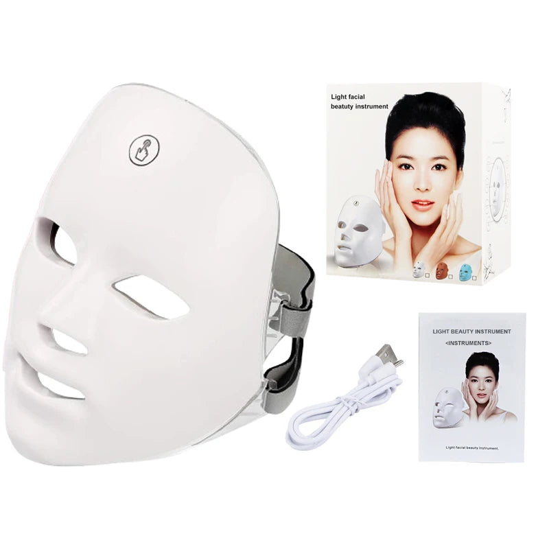 Máscara facial con fototerapia de 7 colores