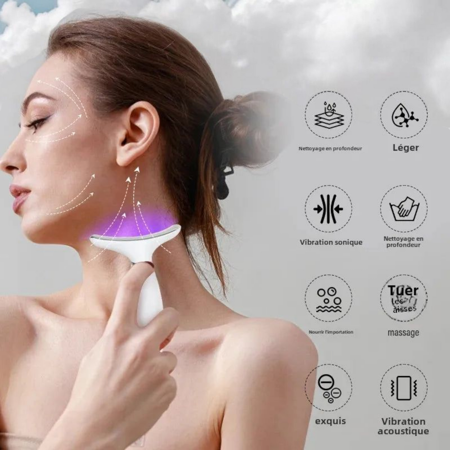 Appareil de Massage Liftant Visage et Cou EMS