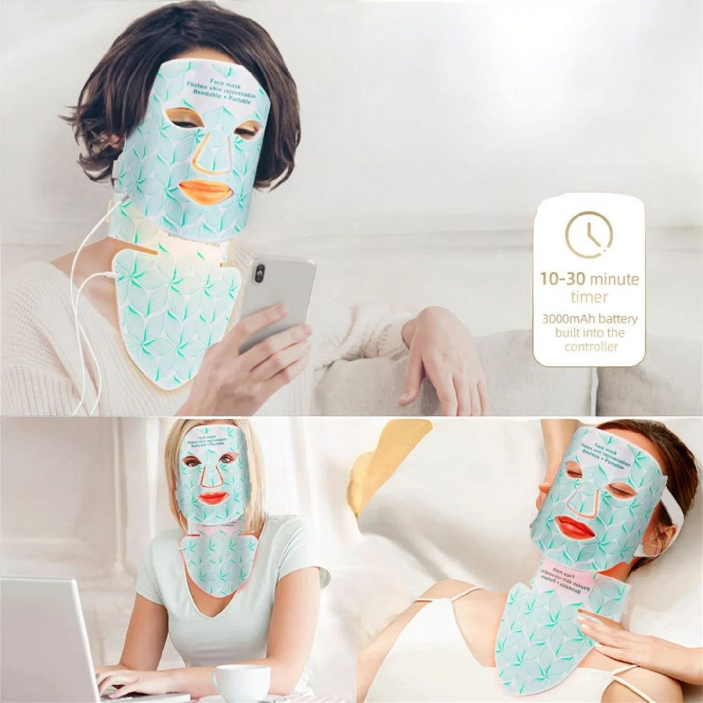 Masque de Luminothérapie Photonique en Silicone