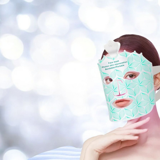 Máscara facial de terapia de luz fotónica de silicona de 7 colores